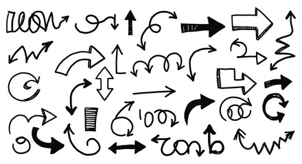 Hand Drawn Arrow Collection Black and White