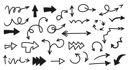 Hand Drawn Arrow Collection Black and White