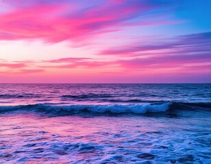 pink sunset on the sea. maldives tropical paradise.