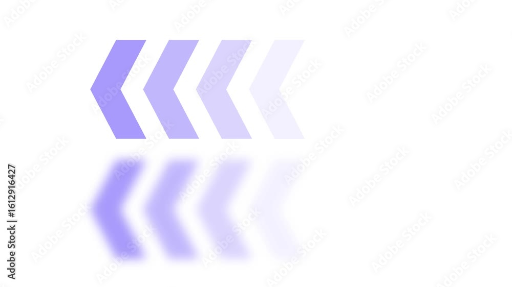 Poster gradient purple arrows moving left with reflection abstract background motion graphic