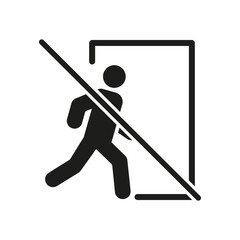 Prohibited Entry Solid Icon. Unauthorized Access, Restricted Area, And No Trespassing Silhouette Symbol. Security Measure Warning. Isolated Vector Illustration