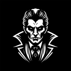 Illustrated Vampire Head Logo Concept