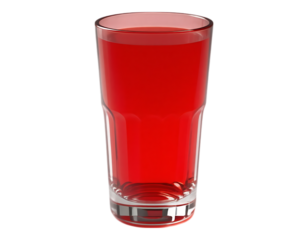 Glass of Red Liquid Refreshing Drink on a Transparent Background