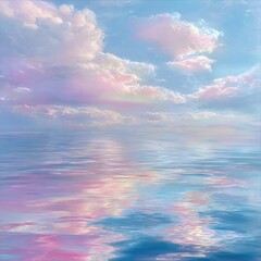 Obraz premium Pastel clouds reflected in still water