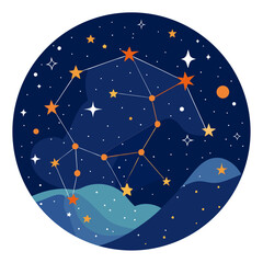 Naklejka premium Night sky with stars