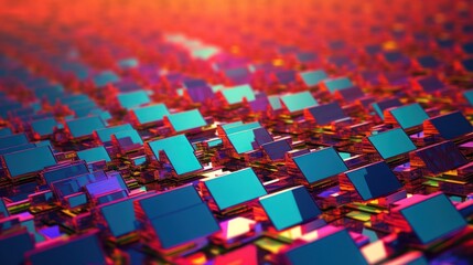 Obraz premium close-up, abstract glass texture, colorful reflections, shimmering, vibrant, iridescent, crystalline, prismatic, kaleidoscopic, digital art, intricate patterns, mesmerizing, hypnotic, ethereal, dreaml