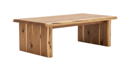 Natural wood rectangular table with rustic texture and smooth finish