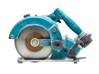Electrical handsaw set on an angle grinder machine Isolated on a white background