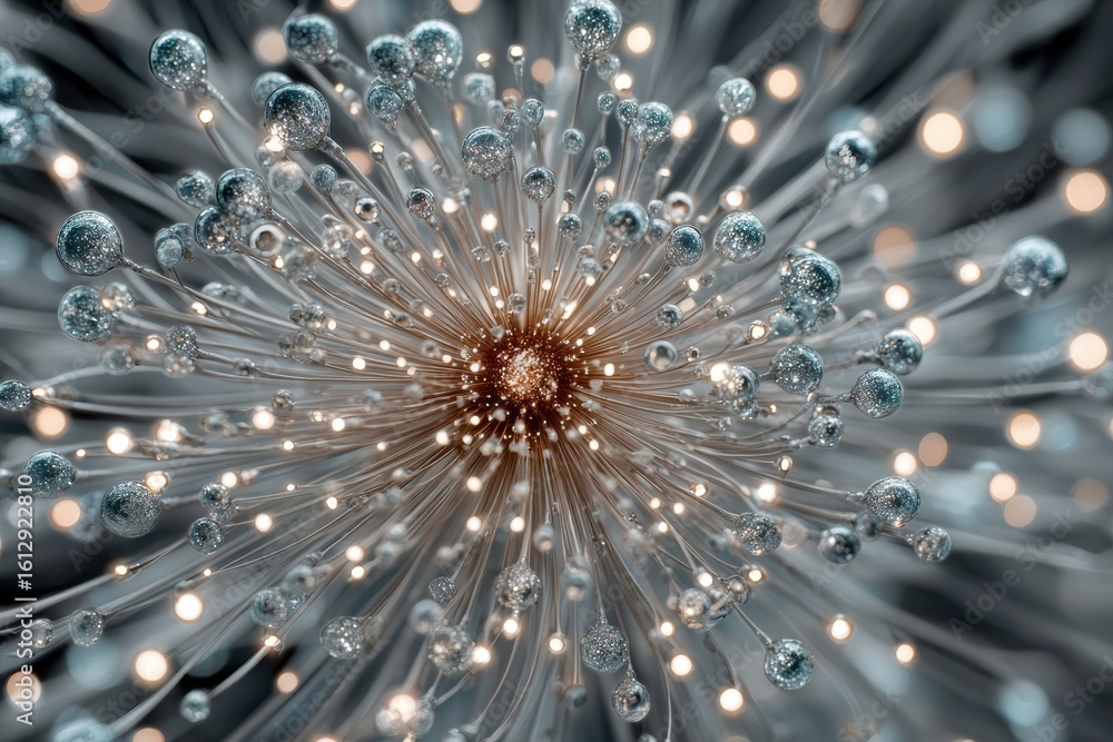 Poster abstract molecular network: a stunning close-up of an abstract molecular network with interconnected