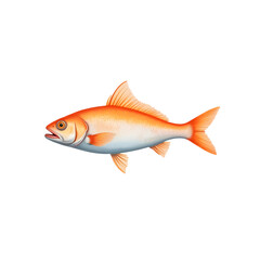 Cartoon fish illustration with orange and white coloring  