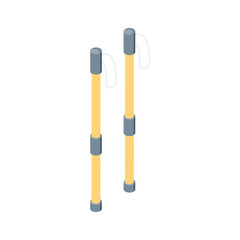 Modern isometric icon of ski poles, easy to edit