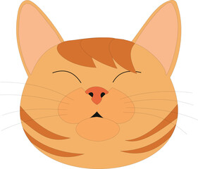 Happy Smiling Orange Cat Face
