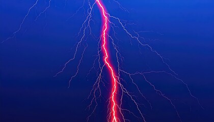 red lightning on dark sky background	
