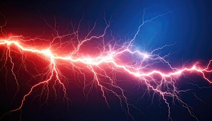 red lightning on dark sky background	