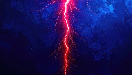 red lightning on dark sky background	