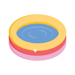 Premium isometric icon of inflatable pool float