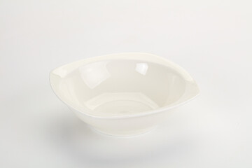 White ceramic empty bowl dishware