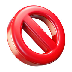 Red prohibition symbol isolated on transparent background