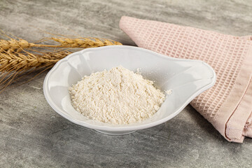 Wheat flour for cooking in the bowl
