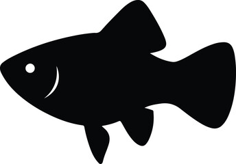 Silhouette fish monochrome aquarium pet animal vector illustrator