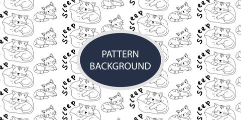 Handrawn cat pattern background design. pattern with handrawn simple element illustration for textile,background,banner,etc. Cute kid scribble doodle icons set. Hand drawn childish funny simple vector