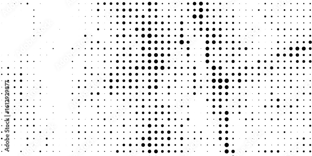 Poster dotted gradient halftone background. horizontal seamless dots pattern in pop art style. abstract mod