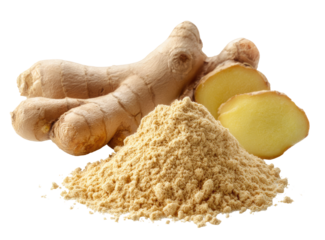 Fresh ginger root and powdered ginger