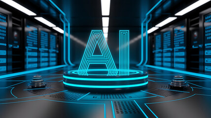 Artificial Intelligence concept featuring Generative AI and Large Language Models (LLM), symbolizing smart automation, data-driven processing, and futuristic AI technology

