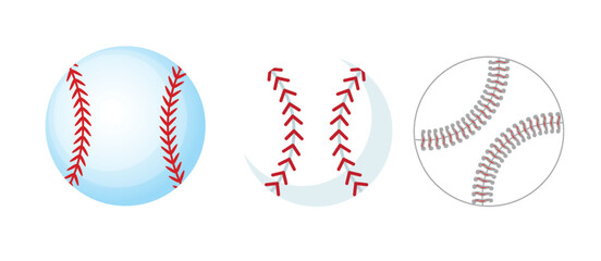 Baseball ball simple design variation vector