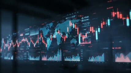 Financial data visualization with global market trends - Powered by Adobe