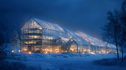 Obraz premium Advanced Futuristic City with Blue Light Trails