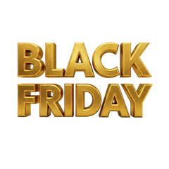 Shimmering gold "Black Friday" text creates luxurious promotional appeal for seasonal sales events