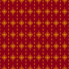 thai traditional textile pattern, thai traditional textile motif, thai traditional textile red gold design