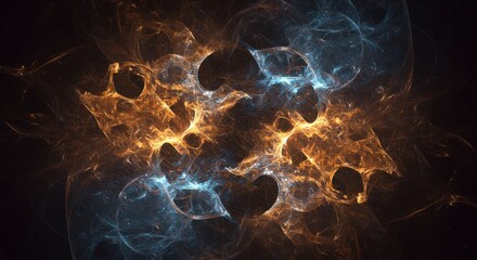 Fiery and icy fractal clash cosmic sparks  ethereal swirls