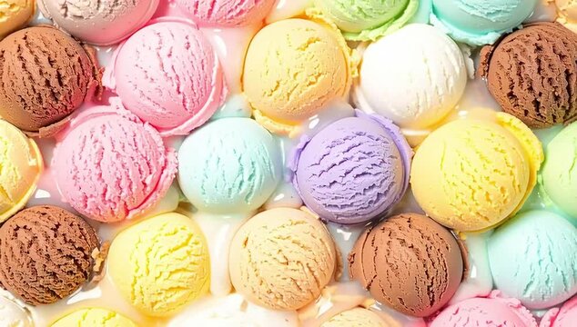 Ice cream summer tasty animated background