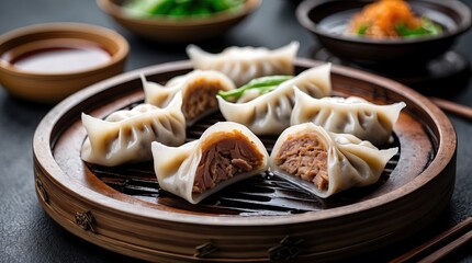 Steam and Savor: Traditional Dumplings in a Bamboo Steamer