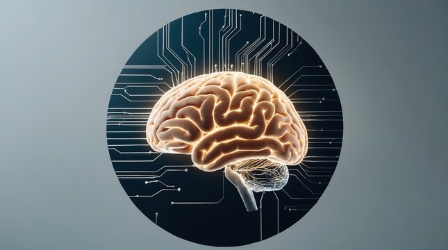 Brain Connected to a Digital Network