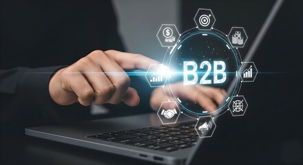 A professional engaged in the complexities of B2B sales, marketing, and finance, highlighting the interconnectedness of different business functions in a corporate setting.