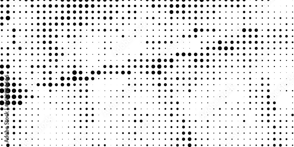 Poster dotted gradient halftone background. horizontal seamless dots pattern in pop art style. abstract mod