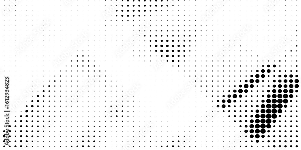 Poster dotted gradient halftone background. horizontal seamless dots pattern in pop art style. abstract mod