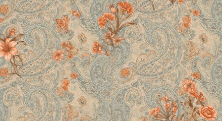 Floral paisley dream soft hues swirls and blooms blend for a timeless ornate tapestry