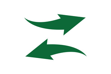 Black arrows icon vector set. Bold arrow symbol curved flat design isolated