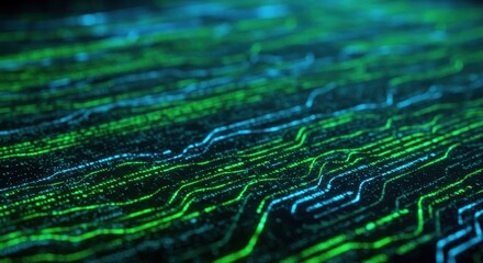 Flowing data streams a digital network illuminated in vibrant hues