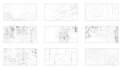 Grunge texture effect set. Black isolated on white background. Graphic design element halftone style concept for banner
