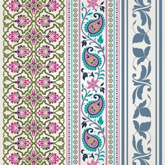 wedding card design, traditional paisley floral pattern , royal India	