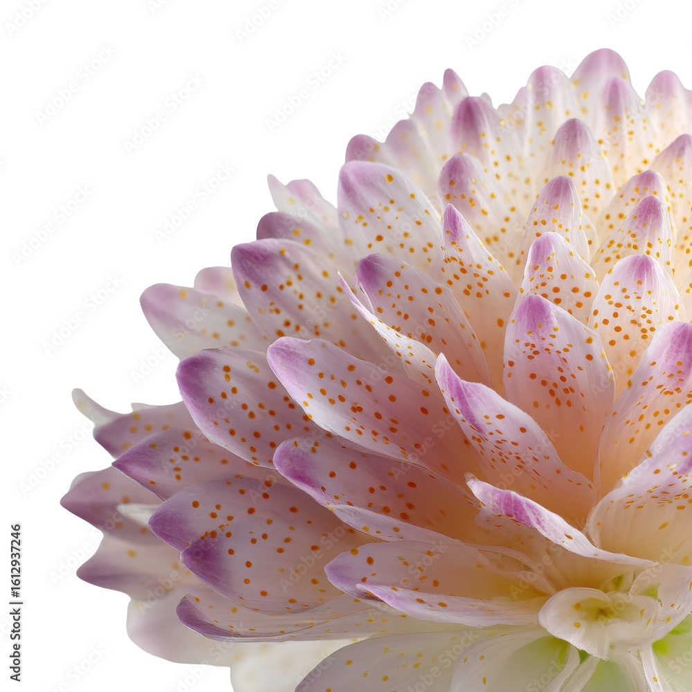 Poster A close-up of a flowers intricate petal pattern isoleted on transparent background.