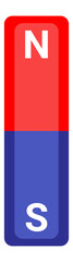 Vertical Bar Magnet with North and South Poles for Science Education