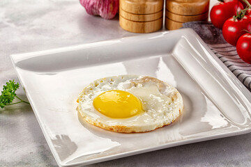 Roasted one egg for breakfast