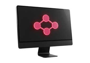 Isolated Computer Monitor Displaying a Connected Network Icon