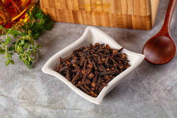Dry cloves buds aromatic flavor
